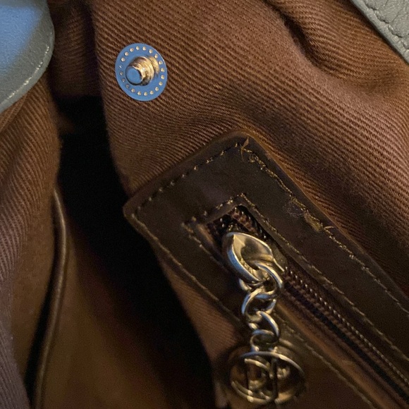 Donald J Pliner Blue Leather Bucket Bag - Picture 10 of 10